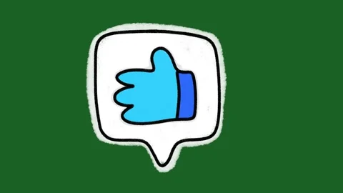 Hand-Drawn Thumbs Up Like Speech Bubble | White Positive Gesture 2D Animation Stockbeeldmateriaal 332127460