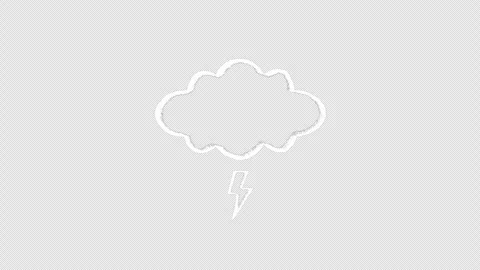 Hand Drawn Thunder Cloud Doodle Animation on Transparent Background Stock Footage 340375169