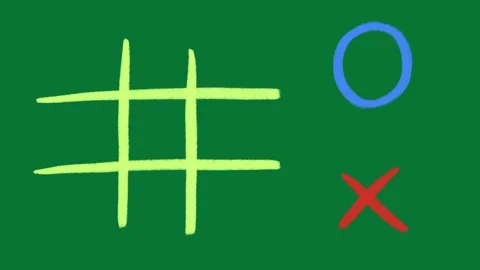 Hand Drawn Tic-Tac-Toe Doodle Animation | Green Screen | Fun Game Sketch Animati Stock Footage 323469351