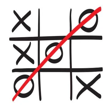 Hand drawn tic tac toe vector scribble icon symbol illustration Stock Illustration