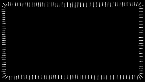Hand Drawn Tick Mark Border Overlay Animation with Digital Glitch Effect Stock Footage 340280771