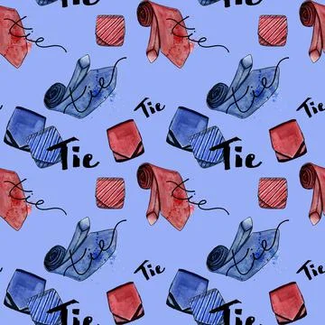 Hand drawn ties seamless pattern Stock Illustration