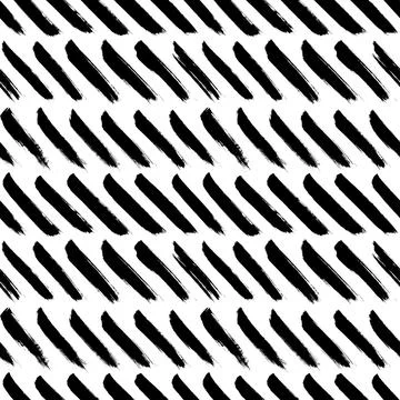 Hand drawn tilted brush strokes lines pattern Stock Illustration