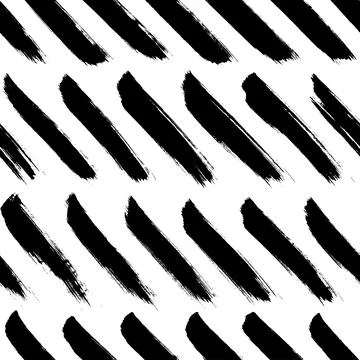 Hand drawn tilted brush strokes lines pattern Stock Illustration