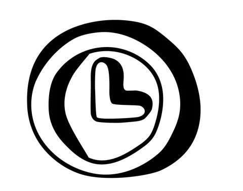 Hand drawn Time icon in doodle style Stock Illustration