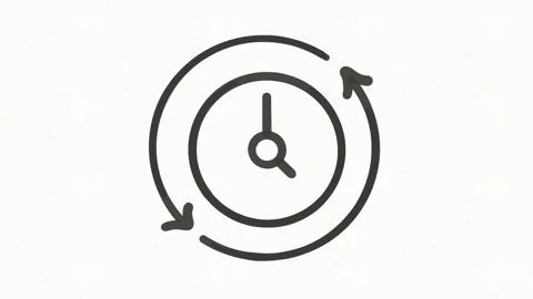 Hand Drawn Time Management Clock Loop Animation Stock Footage 341766272