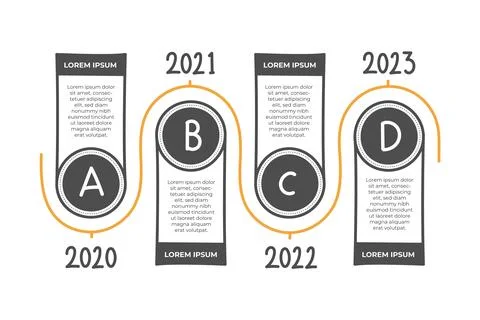 Hand drawn timeline infographic Stock Illustration