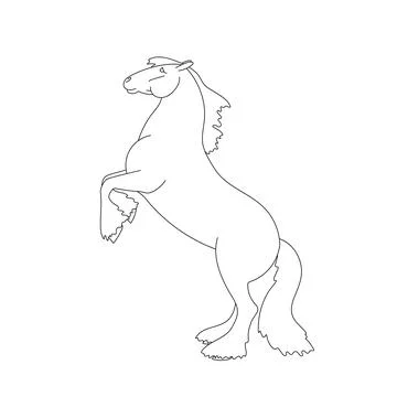 Hand drawn tinker horse. Vector illustration for coloring page Stock Illustration
