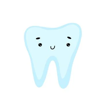 Hand drawn tooth icon in flat style. Cartoon tooth vector icon for web design Stock Illustration