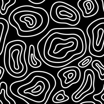 Hand drawn topographic seamless pattern Stock Illustration