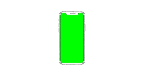 Hand drawn touch screen smart phone with green screen Stock Footage 86931895