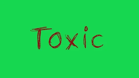 Hand Drawn Toxic Text Animation on Green Screen Warning Hazard Video Overlay 動画素材 334608700