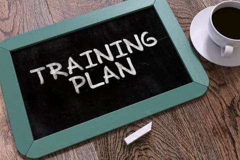 Hand Drawn Training Plan Concept on Chalkboard Stock Illustration