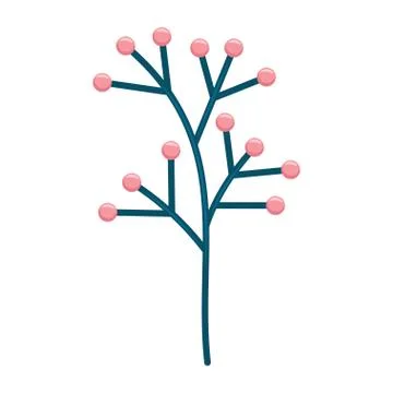 Hand drawn tree branches leaves Vector Illustration Stock-Illustration