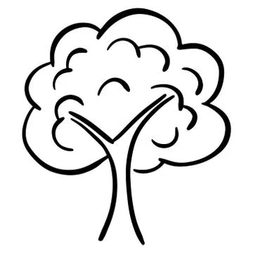 Hand drawn tree. Doodle. Ecology concept. Isolated on white background. Vector Stock Illustration