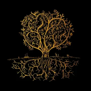 Hand drawn tree isolated sketch in vintage style Stock Illustration
