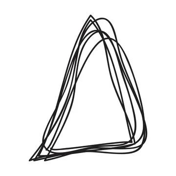 Hand drawn triangle doodle, sketch scribble element, pencil art design outline Stock Illustration