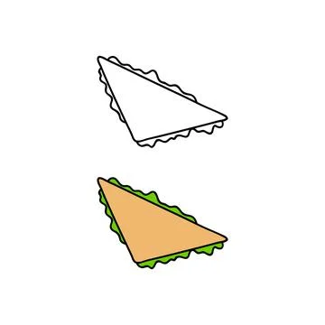 Hand drawn triangle sandwich. Stock Illustration