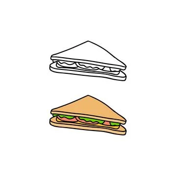 Hand drawn triangle sandwich. Stock Illustration