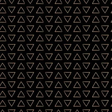 Hand drawn triangle seamless pattern on black background 스톡 일러스트