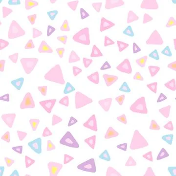 Hand drawn triangle seamless pattern on white background. 스톡 일러스트