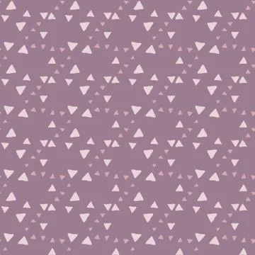 Hand drawn triangle seamless pattern on pink background. Creative scribble ge Illustrazione stock