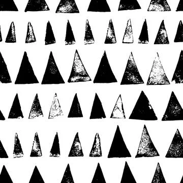 Hand drawn triangle stamps vector seamless pattern イラスト素材