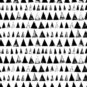 Hand drawn triangle stamps vector seamless pattern Illustrazione stock