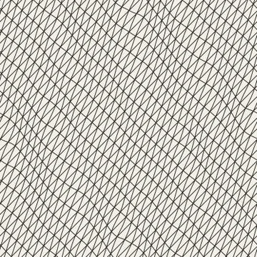Hand Drawn Triangle Waves. Vector Seamless Black and White Pattern. Stock Illustration