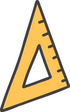 Hand Drawn triangular ruler illustration イラスト素材