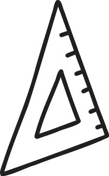 Hand Drawn triangular ruler illustration Stock Illustration
