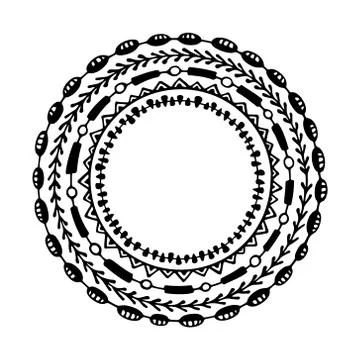 Hand drawn tribal frames Stock Illustration