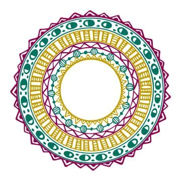 Hand drawn tribal frames Stock Illustration
