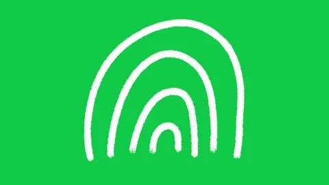 Hand Drawn Triple Arch Rainbow Shape 2D Animation on Green Screen Stockbeeldmateriaal 336578802