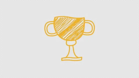 Hand drawn trophy icon doodle concept scribble Loop animation with Alpha Ch.. Stock Footage 280224895