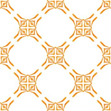 Hand drawn tropical seamless border. Orange 스톡 일러스트