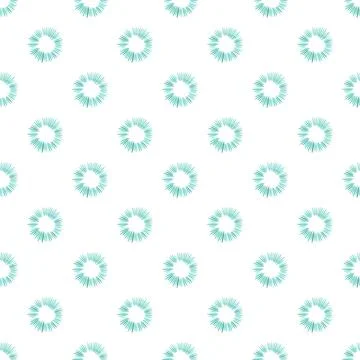 Hand drawn turquoise abstract circle seamless pattern Stock Illustration