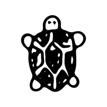 Hand drawn turtle doodle. Sketch children's toy icon. Decoration element. Iso Illustrazione stock