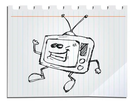 Hand drawn tv Stock Illustration