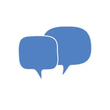 Hand drawn two speech bubbles. vector illustration isolated on white backgrou Stock Illustration