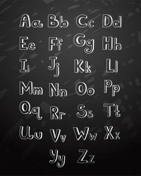 Hand drawn type font, vector illustration isolated on background in cartoon s Stock Illustration