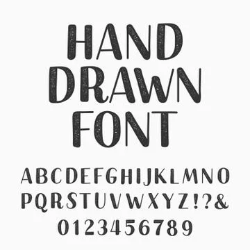 Hand drawn typeset. Alphabet vector font. Stock Illustration
