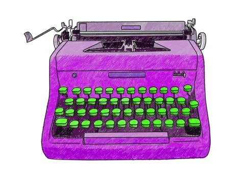 Hand Drawn Typewriter Stock Illustration