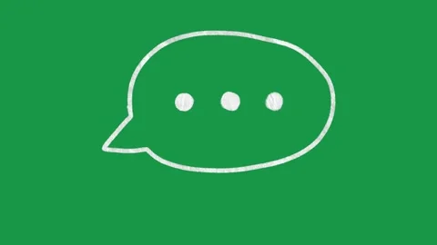 Hand Drawn Typing Bubble Animation Green Screen White Doodle Chatting Motion Stock Footage 334579375