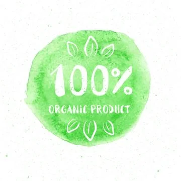 Hand-drawn typographic elements for design. Natural products and vegan food l Stock Illustration