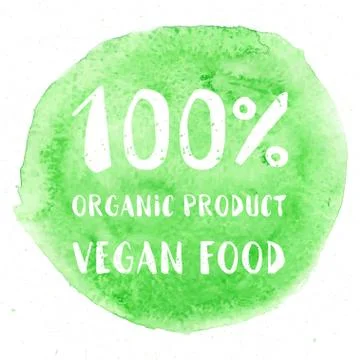 Hand-drawn typographic elements for design. Natural products and vegan food l Stock Illustration