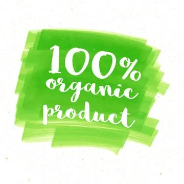 Hand-drawn typographic elements for design. Natural products and vegan food l Stock Illustration