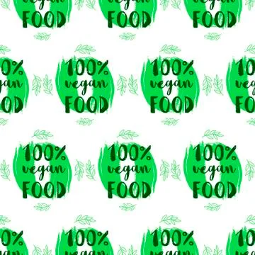 Hand-drawn typographic elements for design. Natural products and vegan food l Stock Illustration