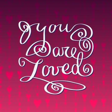 Hand drawn typography card. Valentine love card Stock Illustration