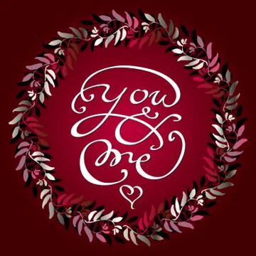 Hand drawn typography card. Valentine love card Stock Illustration